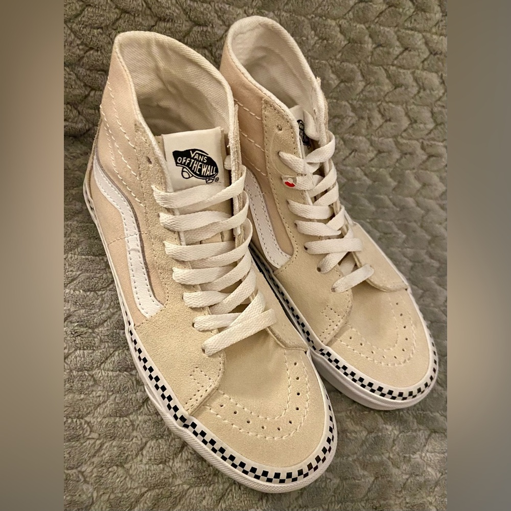 New! Vans Sk8-Hi Tapered Checkerboard Foxing High Top Sneakers